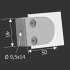 Klemmhalter Edelstahl V2A 50 x 40 mm
