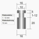 Abstandshalter 16 x 25 mm für Schilderbefestigung, V2A Edelstahl