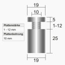 Abstandshalter 19 x 25 mm für Schilderbefestigung, V2A Edelstahl
